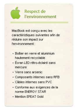 le MacBook face à l'environnement